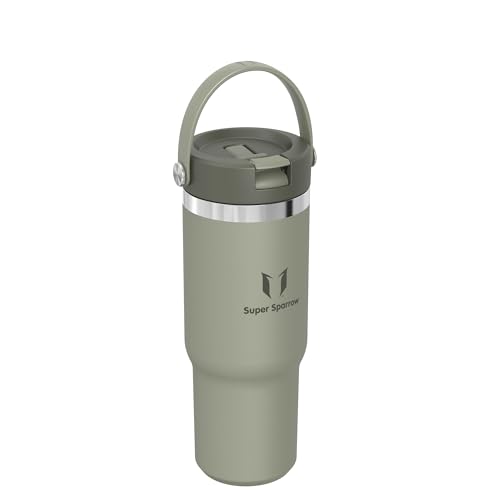 Sparrow Thermobecher mit Strohhalm Tumbler -900ml- Trinkflasche Edelstahl – Ansicht 2