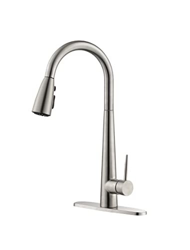 Grifo de cocina extensible con monomando moderno y acabado níquel cepillado 2