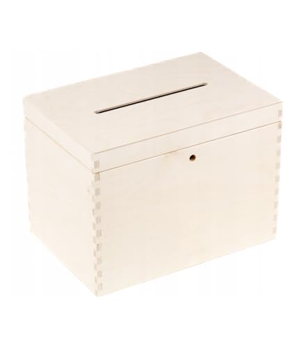 Wooden World - Boîte en bois pour enveloppes ou urne pour les votes à l'école et à l'hôtel d'entreprise