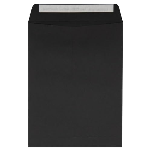 LUXPaper 9 x 12 Open End Envelopes | Peel & Press | Midnight Black | 80lb. Text | 50 Qty