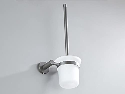 Portaescobillas de baño de latón gris y accesorios de pared elegantes 5