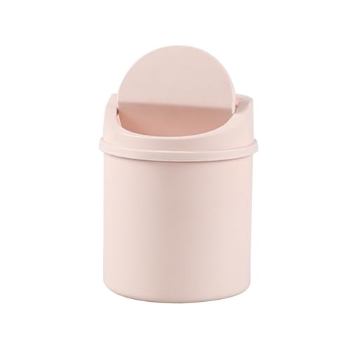 Poubelle 1,9 L rose à couvercle basculant idéale pour bureau et coiffeuse