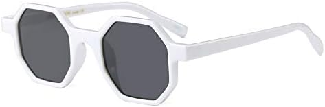 Freckles MarkRetro Hexagon Sunglasses for Men Women Vintage Small Square Glasses