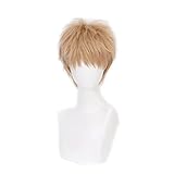Anime Cosplay Wig Anime ONE PUNCH-MAN Genos Light Brown Short Heat Resistant Synthetic Hair Men Cosplay Costume Wig