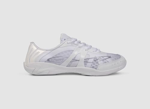 Nfinity Vengeance White Cheer Shoes for Women – High-Performance Indoor Gym Sneakers for Cheerleading, Dance, and Sports Training – Lightweight and Durable for Competition