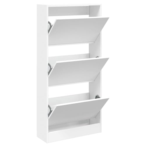 Armoire à Chaussures Blanche 60cm Placard Rangement Bois - 5