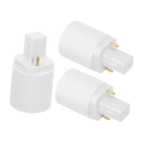 HOMSFOU Adaptateur G24d vers E27 à 2 Broches, Convertisseur de Douille pour Ampoules Led, Tension Ac100-230v, 3 Pièces, Conversion Éclairage Maison, Bureau, Magasin