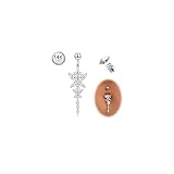 Diamday Piercing para ombligo, para mujer, acero quirúrgico, para ombligo, Acero inoxidable Circonia cúbica