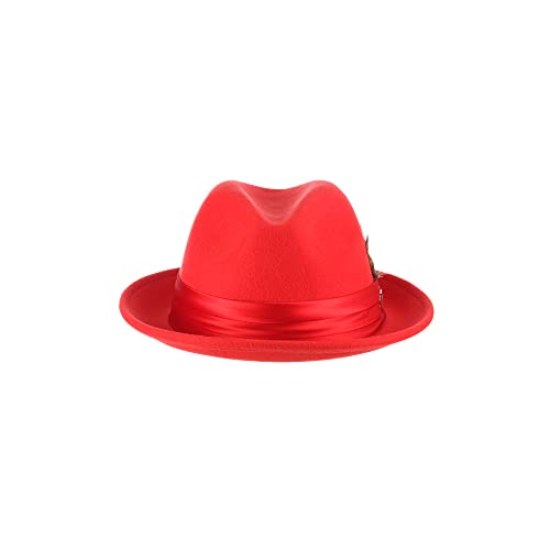 Stacy Adams Men's Crushable Wool Felt Snap Brim Fedora Hat, Multi, varies