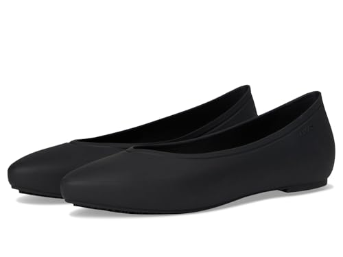 Crocs Women's On the Clock Work Flats, Slip Resistant Work Shoes for Women, LiteRide Comfort