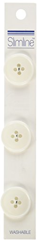 Slimline Buttons Series 1-White 4-Hole 3/4" 3/Card