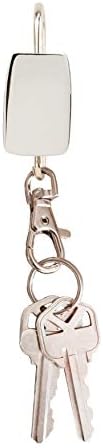 Finders Key Purse Original, Patented Keychain Purse Hook, Key Holder with Clasp and Cute, Trendy Charm Silver Plain