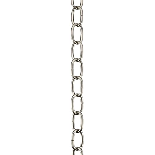 Image of Aspen Creative 21106-31,Steel 10 Feet Heavy Duty Chain for Hanging Up Maximum Weight 50 Pounds-Lighting Fixture /Swag Light /Plant in Brushed Nickel.9 Gauge.