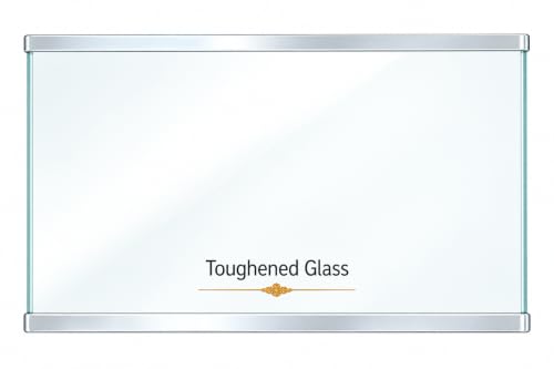 Toughened Glass with Silver Beading (495-495) 340 mm Compatible with Samsung Double Door/Frost Free Fridge Model no RT 33 RT 34 to,RT 37 4 mm Thick Glass Match Size Arav Enterprises