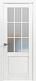 Sartodoors Felicia 3309 | 36 x 84 | White Interior Single Swing Door with Frosted Glass | Prehung Solid Wood Door in Classic French Style | Hardware Included