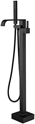 Robinet De Remplissage De Baignoire De Salle De Bain Fixé Au Sol Robinet De Baignoire À Poignée Unique Sur Pied-Noir Mat A