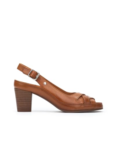 Pikolinos Sandalias tacón en Cuero ALMENARA para Mujer Color BRANDY