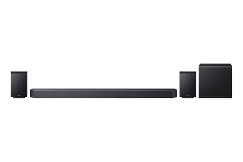 SAMSUNG HW-Q935GF Q-Series 9.1.4-Kanal-Soundbar für Fernseher, Kabelloser 6,5-Subwoofer, 2.0.2-Kanal-Rücklautsprecher, Kabelloses Dolby Atmos und DTS:X, SpaceFit Sound Pro, Q-Symphony