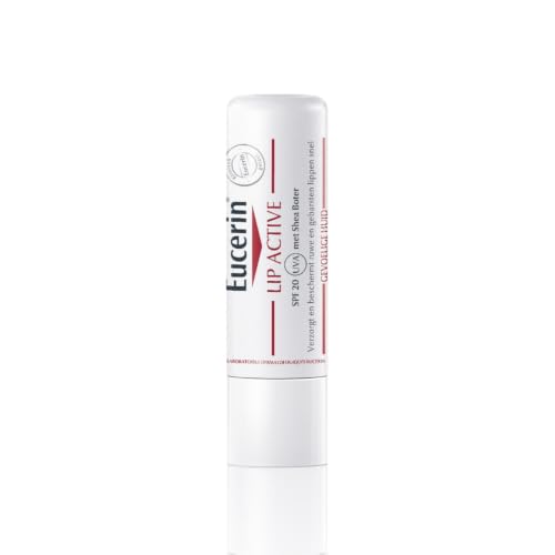 Eucerin pH5 Stick Labbra Protezione Attiva 4.8 g, Balsamo labbra riparatore SPF 20 con Burro di Karité, Olio di Jojoba, Dexpantenolo e Vitamina E, Burrocacao per pelle secca, ruvida e screpolata