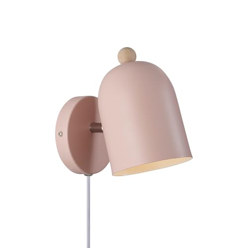 Nordlux Gaston Indoor Wall Light Pink Metal E27 Adjustable Head - Bedroom, Bedside, Living Room Plug in or Mains Powered, IP20