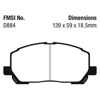 Image of EBC Brakes Yellowstuff 4000 Series Street DP41634R to Fit TOYOTA
