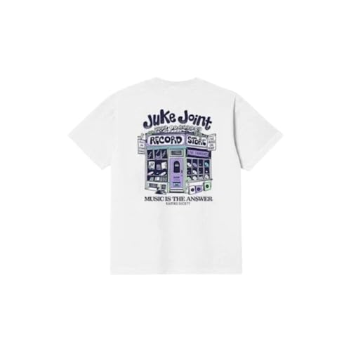 T-shirt homme Kaotiko Juke Joint blanc en coton décontracté à manches courtes et col rond