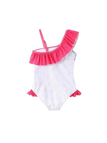 Image of My Litle Pony One Piece Swimsuit Pony Print Off-Shoulder Ruffle Summer Swimwear Beach Pool Kids, Pink, 2‑9 Years