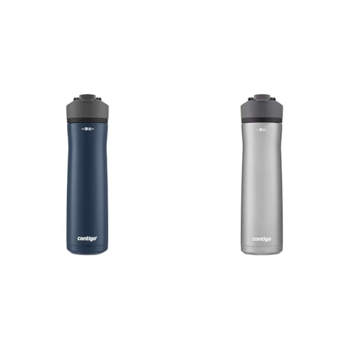Contigo Cortland Chill 2.0 24oz Stainless Steel Water Bottle with Spill-Proof Lid - Blueberry & Steel/Liorice