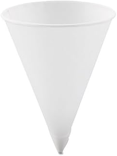 Cone Water Cups Paper 425oz Rolled Rim White 200/Pack