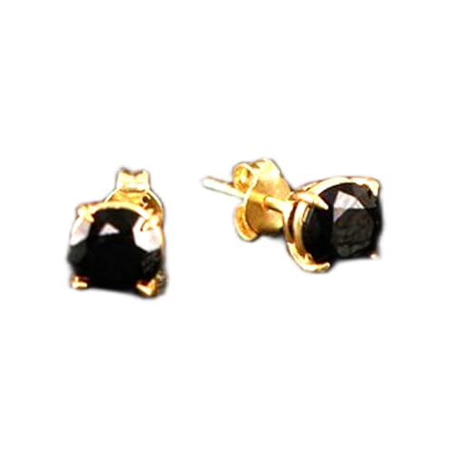 Boucles d'oreilles onyx naturel argent 925 plaqué or pour femme moderne minimaliste