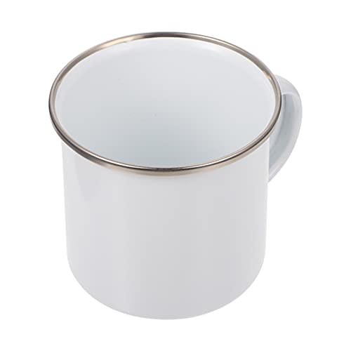 EXCEART Sublimación esmalte taza esmalte taza camping café viaje metal taza con borde plata sublimación tazas vaso