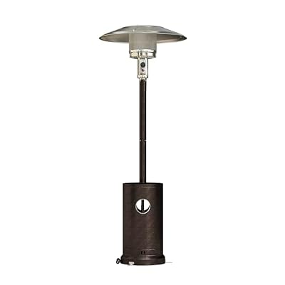 MUHUB 48,000 BTU Patio Heater for Outdoor, Bronze Stainless Steel Burner and Wheels, Propane Heater With Round Table Design, Tall Standing Heater for Home Backyard, Deck, Porch and Commercial