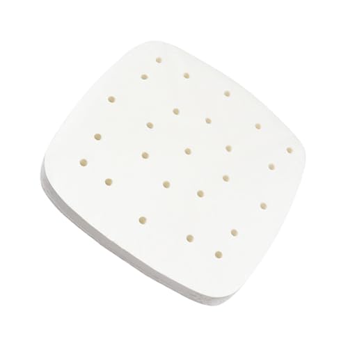 ERINGOGO 100個 エアフライヤー用パーチメントペーパー ノンスティック耐熱紙 角あき 蒸し器対応 クッキングベーキング用