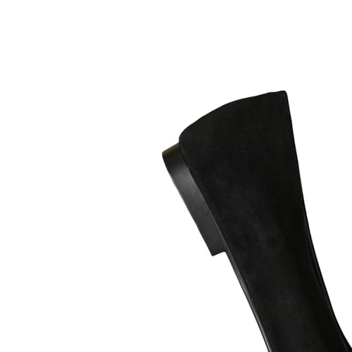 TinaCus Soft Suede Leather Handmade Metal Chain Stylish Cap Toe Women's Slip On Flat Shoes3