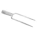 Ergonomique pour une utilisation facile : la fourche à double dent réduit l’effort, permettant aux jardiniers de travailler confortablement et efficacement le sol, notamment pour aérer les massifs de fleurs et les potagers. outil de jardinage à main, fourche à labourer en acier