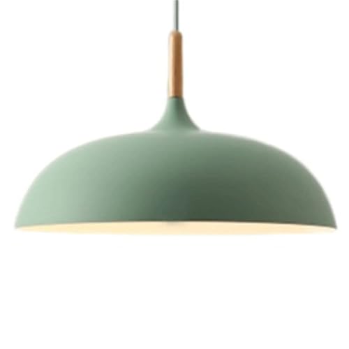 Lámpara Colgante verde de 40 cm con diseño moderno nórdico y madera maciza