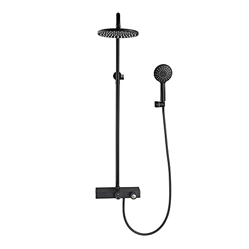 Colonne de douche réglable noire pour une salle de bain moderne
