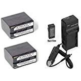PhotoHighQuality 2 Batteries + Charger Compatible for Canon EOS C100, Canon EOS C500, Canon EOS C500PL