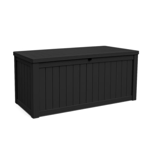 D.B.F.2012 収納ボックス 物置 倉庫 収納庫 ゴミ箱 大型物置 450L 大容量 南京錠付き 庭 ベランダ ガレージ ガーデニング アウトドア ブラック
