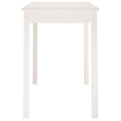 Table en pin massif blanc 110 cm robuste et moderne - 5