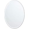 Better Bevel Frameless Oval Mirror, 20 x 27 Bathroom Wall Mirror w/Beveled Edge