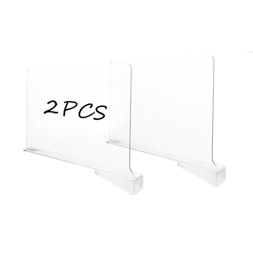 LMSAWK 2 Stück Kleiderschrank Regaltrenner, Transparente Acryl Regaltrenner, Multifunktionaler Regaltrenner, für Kleidung-Organizer und Schlafzimmer, Küchenschränke, Regalaufbewahrung