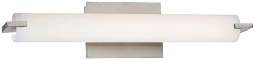 GEORGE KOVACS P5044-084-L Tube LED Vanity Bath Light, 1-Light, 20 Total Watts, 4.75-in H x 20.5-in W, Brushed Nickel
