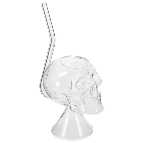 Cabilock Verre à Vin en Verre Transparent Forme Crâne Design Créatif Simple pour Réceptions et Événements Fonction Décoration et Maintien de Boissons