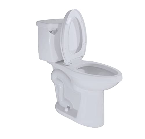 Sounor Sn1088 Elongated Two Piece Toilet 1.28 Gpf Extra 21" Tall Bowl Comfortable Right Seat Height Soft Closing Seat White #TOP3
