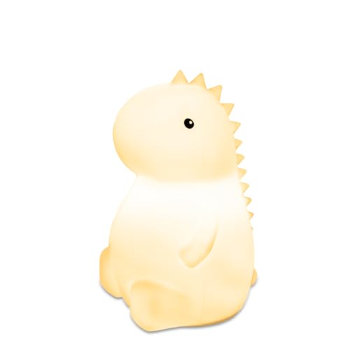 BUOAZR Dinosaurier Nachtlicht Kinder, 7 Farben & Dimmbar Warmen Licht Berühren Nachttischlampe, 1200 mAh Nachtlicht aus Silikon, Tragbares USB Aufladbare für Kinderzimmer,Camping