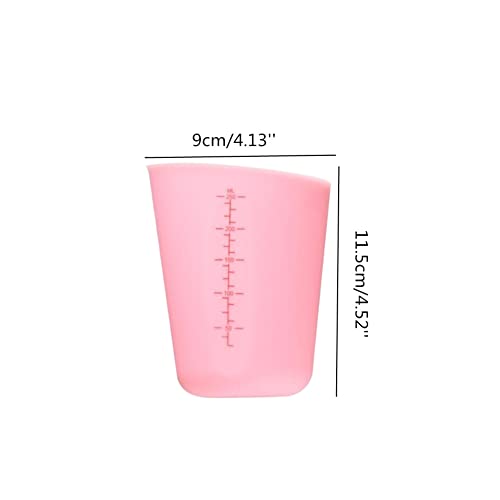 Vaso medidor flexible de silicona 250 ml rosa miniatura 2