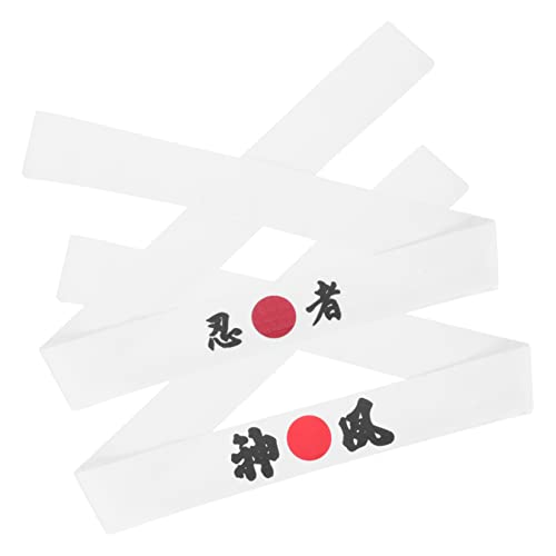 2pcs Japanese Decorative Headbands for Karate Training Breathable Chef Headband Sweat Absorbing Unisex Hair Accessories for Sports and Costumes