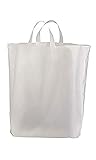 SSWBasics Recycled Clear Frosted Plastic Shopping Bags - Shopping Bags for Small Business -