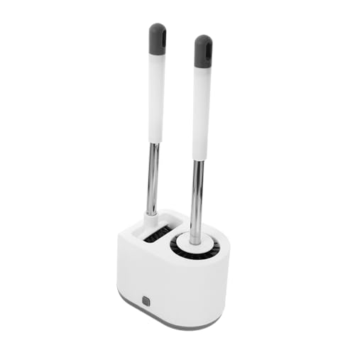 IWOWHERO Escobilla de Baño con Soporte Blanco Mango Ergonómico Cabezal Flexible para Limpieza Profunda y Almacenamiento Compacto para Inodoro y Baño